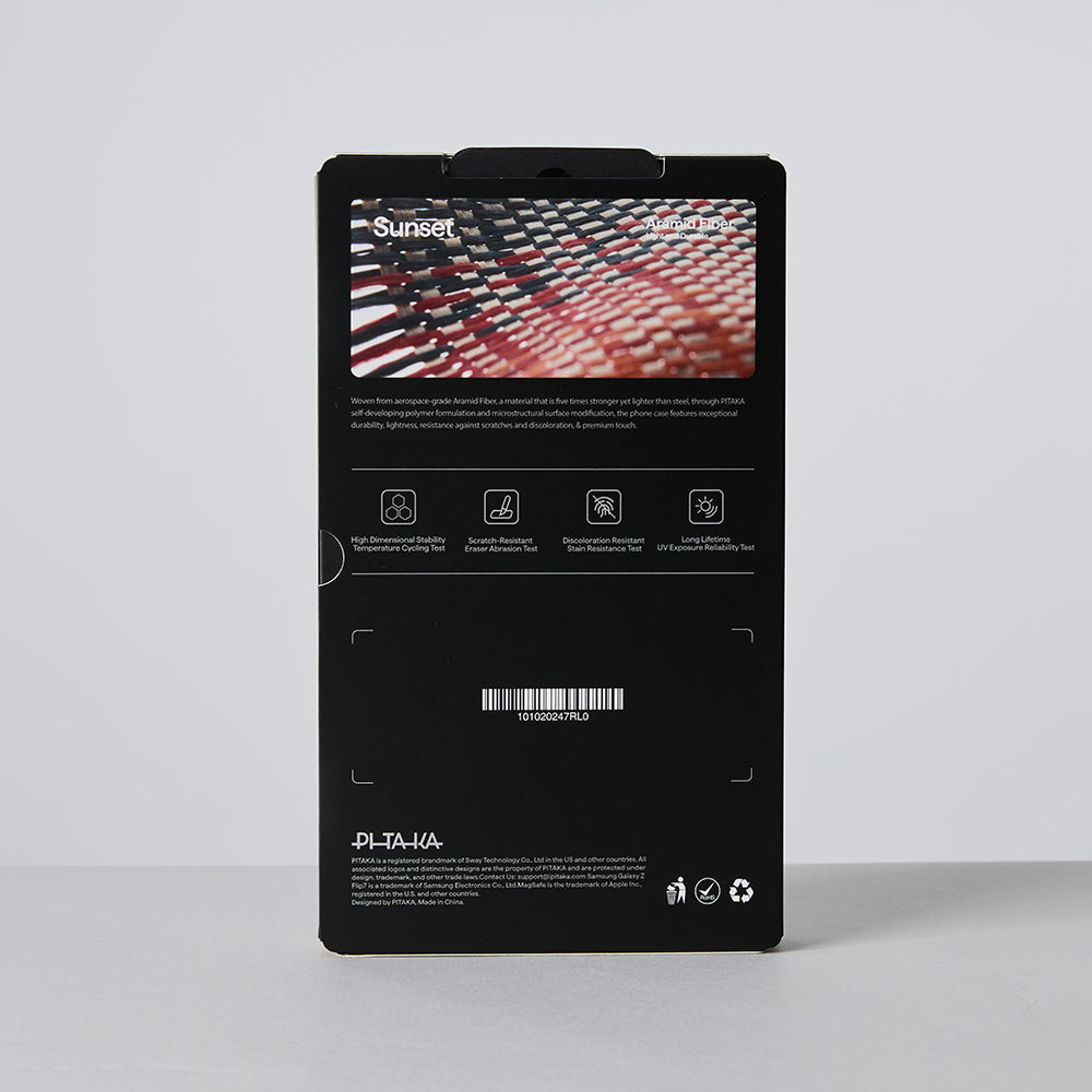 Pitaka Tactile Woven Sunset-Moonrise Serisi Galaxy Z Flip 7 M-safe Aramid Fiber Telefon Kılıfı Pitaka Tactile Woven Sunset-Moonrise Serisi Galaxy Z Flip 7 M-safe Aramid Fiber Telefon Kılıfı